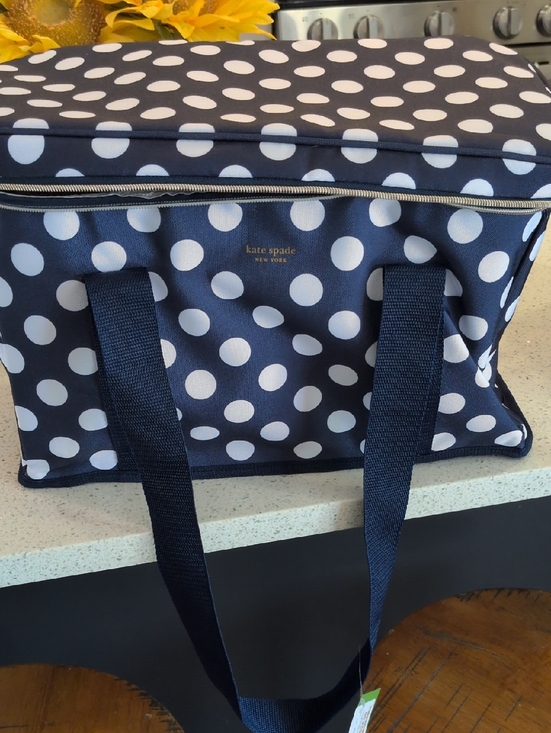 kate spade Other - KATE SPADE Navy and White Polka Dot COOLER BAG New With Tags